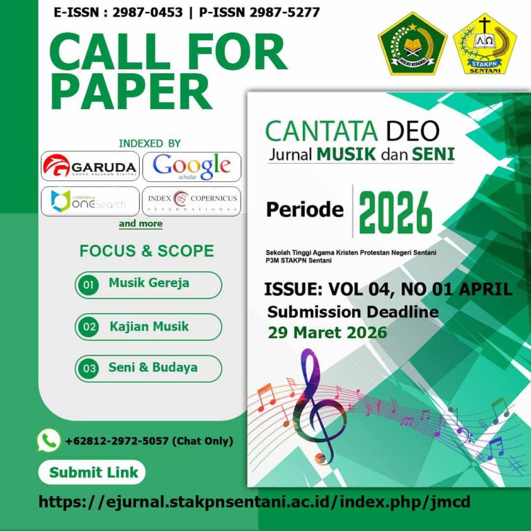 Call for Paper Jurnal Ilmiah CANTATA DEO – Vol 4, No 1 April 2026 ...